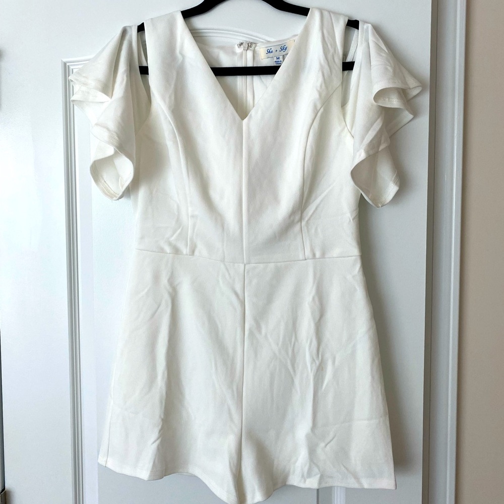 Flirty sleeve romper.
